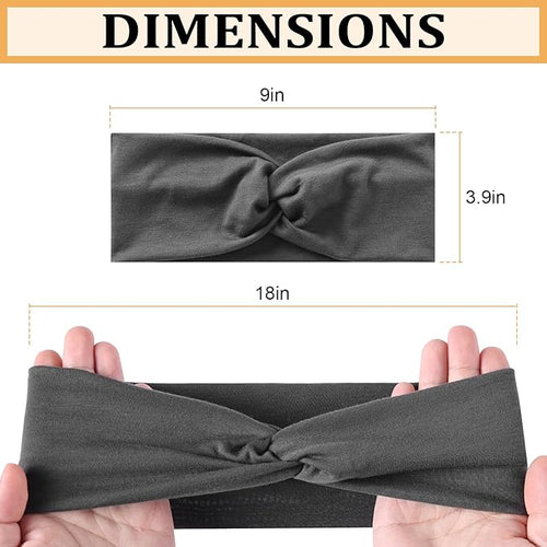 12 Pcs Stretchy Sport Headbands for Women,Absorbed Sport Headband Soft Twist Knotted Headbands for Yoga, Workout Daily Life