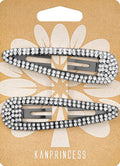 Hair Clip, 2Pcs 3.1Inch Rhinestone, Snap Hair Clips, Black, Hair Accessories for Women Girls Bridal, Wedding, Party, Prom