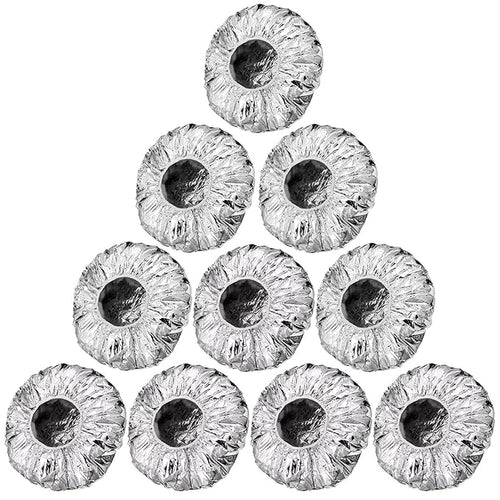 12 Pieces Deep Conditioning Caps Aluminum Foil Reusable Hair Processing Hair Coloring Shower Caps for Home Salon Use(16 Inch,Silvery)