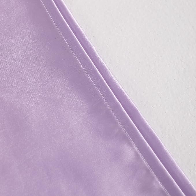 NTBAY 2 Pack Satin Standard Pillowcases for Hair and Skin, Luxurious and Silky Pillow Cases with Envelope Closure, 20x26 Inches, Light Purple