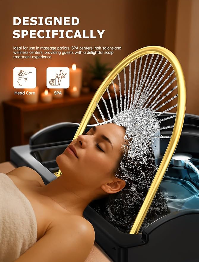 Japanese Head spa Equipment, Dual-Control Water Circulation & Heating & Heating, Japanese Scalp Therapy, 60L Tank & Phototherapy for Comprehensive Care.