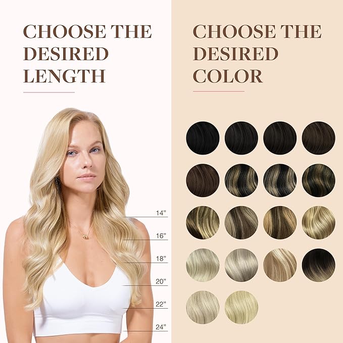 GOO GOO Clip in Hair Extensions Real Human Hair, Remy Human Hair Extensions Clip ins for Women, Natural Human Hair, 18inch 130g 7Pcs, 18A/613A Dark Blonde Highlighted Bleach Blonde