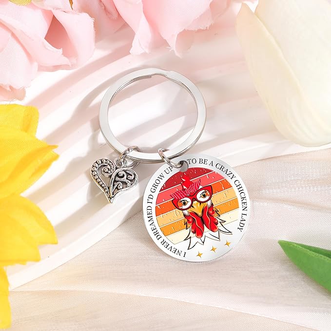 Keluna Chicken Gifts for Women - Chicken Lover Essetials Gifts for Female Friends Sister Daugher Lady Boss Coworker, Birthday Christmas Valentines Mothers Makeup Bag Socks Keychain Tumbler Cup
