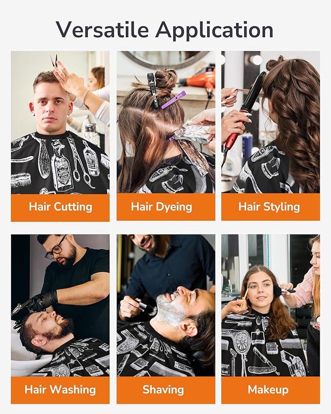 ULG Professional Hair Cutting Cape with Neck Duster Brush Waterproof Extra Large Size Salon Barber Cape Haircut Cape for Men