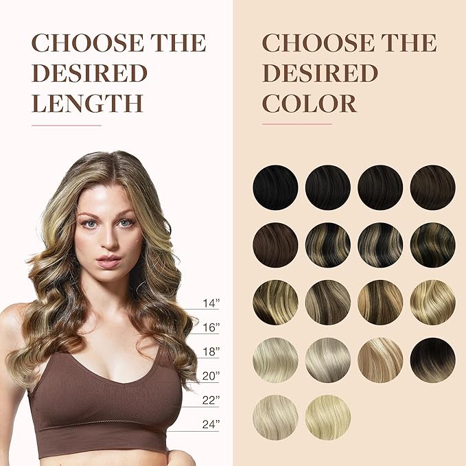 GOO GOO Clip in Hair Extensions Real Human Hair, Remy Human Hair Extensions Clip ins for Women, Natural Human Hair, 18inch 130g 7Pcs, 5A/90/16F Bahamian Balayage