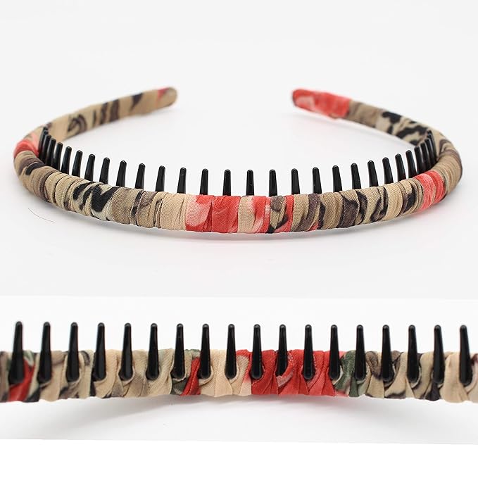 boho hair band headbands for women/Girls teeth Comb Hair Accessories Non-slip hairband Resin hair hoop (4 PCS)