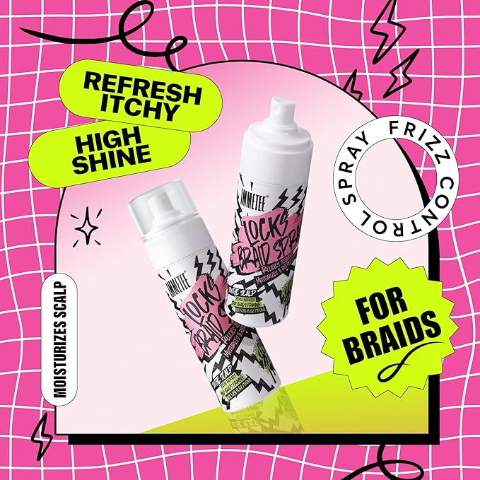 immetee Locks Braid Spray, Hair Frizz Control Spray for Braids, Locks, Twists and Cornrows, Refresh Itchy & Dry Scalp, Moisturizes High Shine for Dull Hair. 150ml/5. 28OZ