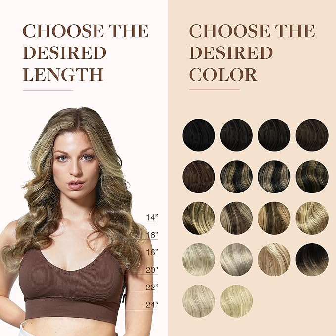 GOO GOO Clip in Hair Extensions Real Human Hair, Remy Human Hair Extensions Clip ins for Women, Natural Human Hair, 14inch 130g 9Pcs, 3/8/613 Balayage Walnut Brown to Ash Brown and Bleach Blonde