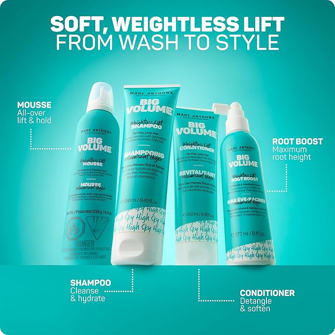 Marc Anthony Big Volume Conditioner, Weightless Moisture for Voluminous Hair