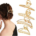 4 Pack Large Metal Hair Clips for Thin to Thick Curly Hair, 4.3 Inch Big Nonslip Gold Color Clamps, Perfect Fashion Jaw Claw Hair Styling Accessories for Women and Girls, Christmas Gifts