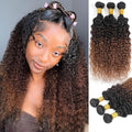 Ombre Bundles Human Hair Water Wave Chestnut Brown Ombre Water Wave Bundles T1B/2/30 Color 100% Real Human Hair Wavy Sew in Weft Weave 22 24 26 Inch