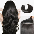 LUVME Invisible Clip in Hair Extensions Real Human Hair, 20 inch 2 Pack 220g 12Pcs, Natural Black Remy Human Hair Extensions Clip ins for Women, Natural Human Hair