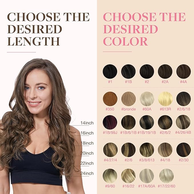 GOO GOO Tape in Hair Extensions Human Hair, 1D/2C/4E Chocolate Dip Color Melt, 18inch 50g 20pcs, Skin Weft Seamless Invisible, Silky Straight with Thick Ends, Remy Human Hair