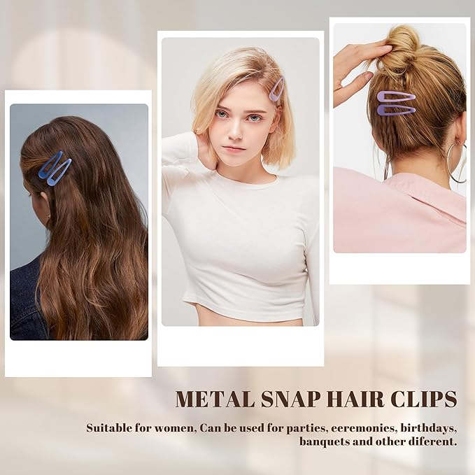 Small Hair Barrettes For Women No Slip Metal Snap Clips For Thin And Fine Hair,Matte Mix Colors,20 PCS,1.97 x 0.5 Inch.