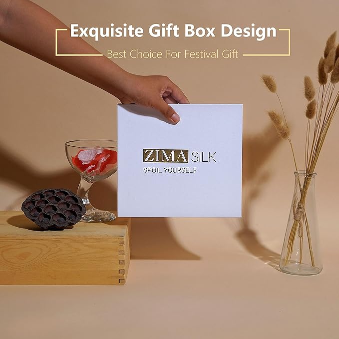 ZIMASILK 22 Momme Silk Pillowcase for Hair and Skin - 100% Pure Mulberry Silk with Hidden Zipper, Grade 6A Luxury Pillow Case for Women, Soft & Durable, Gift Box (King 20"x36" Beige)