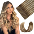 Youngsmile Invisible Tape in Hair Extensions Human Hair Balayage #3/8/22 Walnut Brown to Ash Brown and Golden Blonde 20pcs 40g 18 Inch Injection Tape in Extensions Real Human Hair (#3/8/22,18'')
