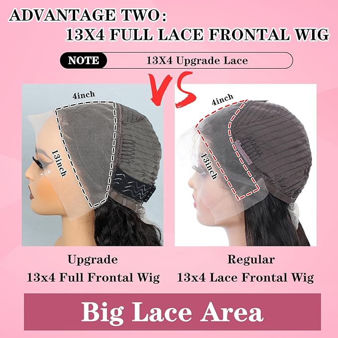 28 Inch 250% Density HD Lace Front Wigs Human Hair Loose Wave 100% Real Human Hair 15A Full 13x4 Large Lace Space Loose Deep Wave Wig Pre Plucked, No Synthetic No Tangle No Shedding Triple Lifespan 3X