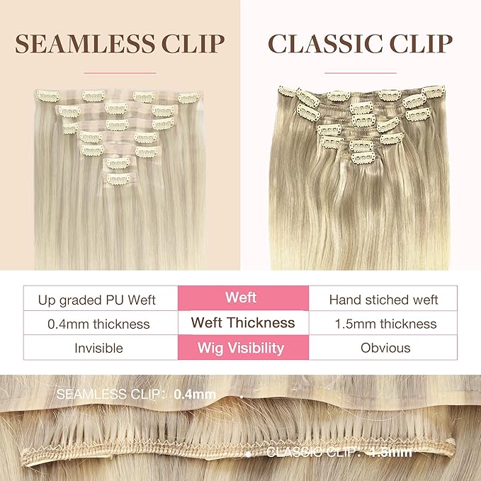 GOO GOO Clip in Hair Extensions Real Human Hair, Remy Human Hair Extensions Clip ins for Women, Natural Human Hair, 24inch 160g 7Pcs, 17/22/60 Balayage Ash Blonde to Golden Blonde and Platinum Blonde