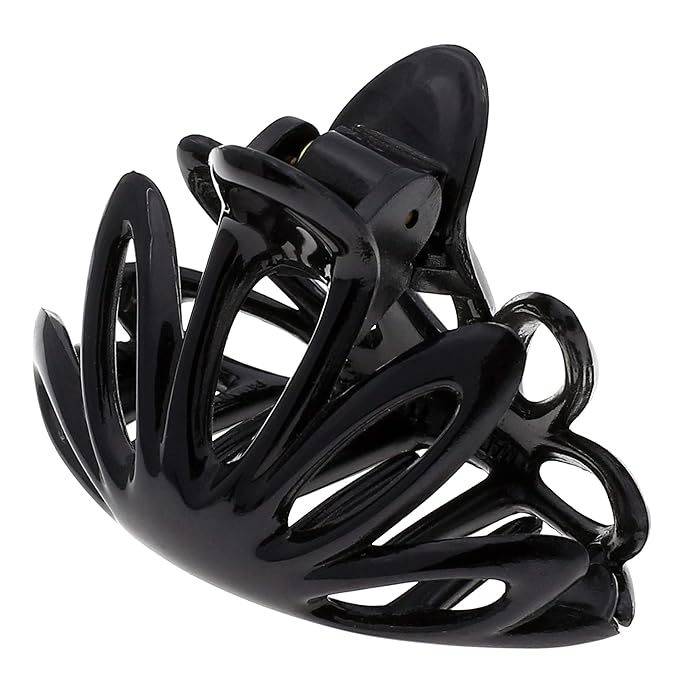 Camila Paris CP853 French Hair Clip for Women Thick Hair for Long Curly Wavy Hair, Black, Girls Hair Claw Clips Fashion Styling Hair Accessories for Women, Strong Hold No Slip Grip, Made in France