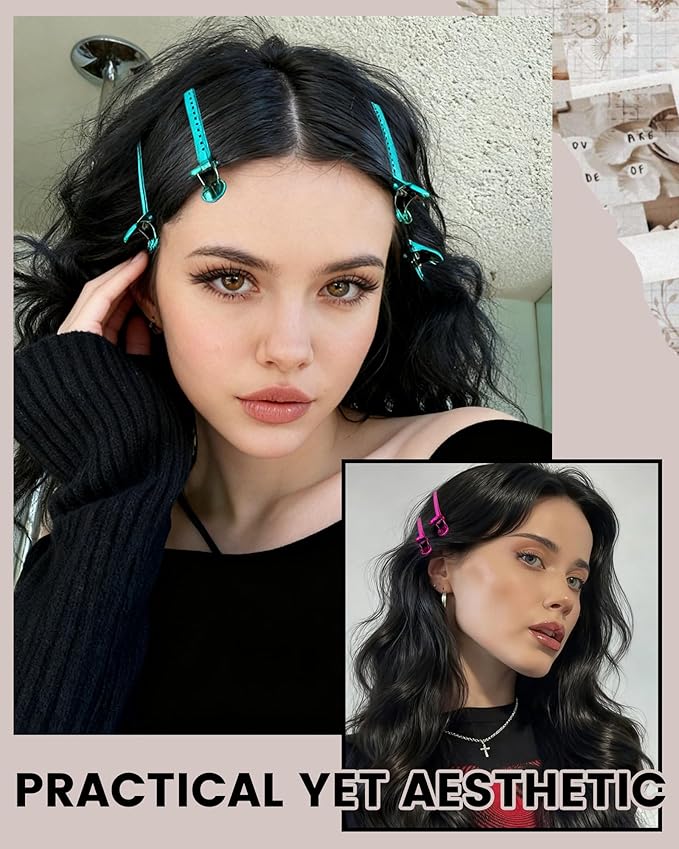 Alligator Clips for Hair Styling 12 pcs Anti-Slip No-Trace Duck Billed Hair Clips Rustproof Metal Hair Sectioning Clips for Styling for Salon & Makeup,black.