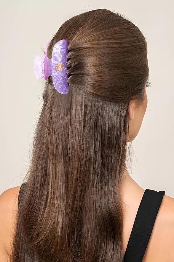 Initial Cute Hair Clips - Purple Letter Elegant Hair Claw Clips, Fashion Glitter Claw Clips Durable Hair Clips, Wedding Gift, Bridesmaid Gifts, Birthday Gifts, Christmas Gift, Letter K