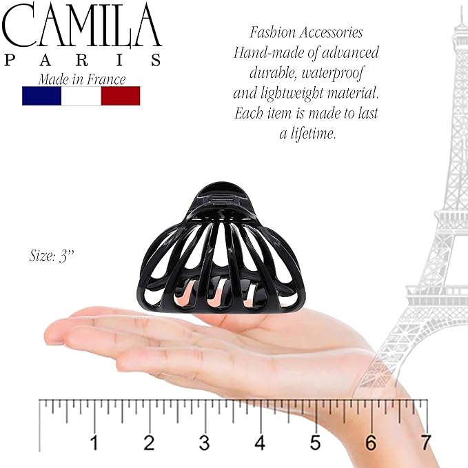 Camila Paris CP3050 French Octopus Hair Clip, Large Hair Clips for Thick Hair, Big Hair Claw Clip for Long Hair, Durable Girls Hair Clips for Women for Wavy Hair, Strong No-Slip Grip. Made in France