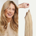 Luxy 100% Remy Human Hair – Halo Clip-In Hair Extensions –Natural Looking Volume & Length - One-Piece - Easy 5-Min Application 150 grams 12" Dimensional Beige Blonde