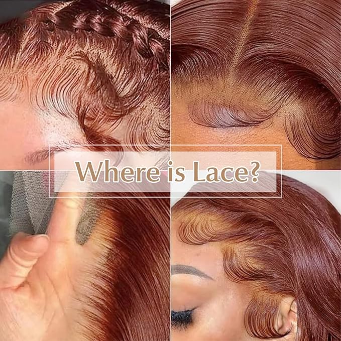 AMIRTY 250 density Dark Ginger Wig Human Hair Pre Plucked 13x4 Auburn Colored Lace Front Wigs Body Wave Glueless Wigs Human Hair HD Lace Frontal Reddish Brown Human Hair Wig 24 Inch