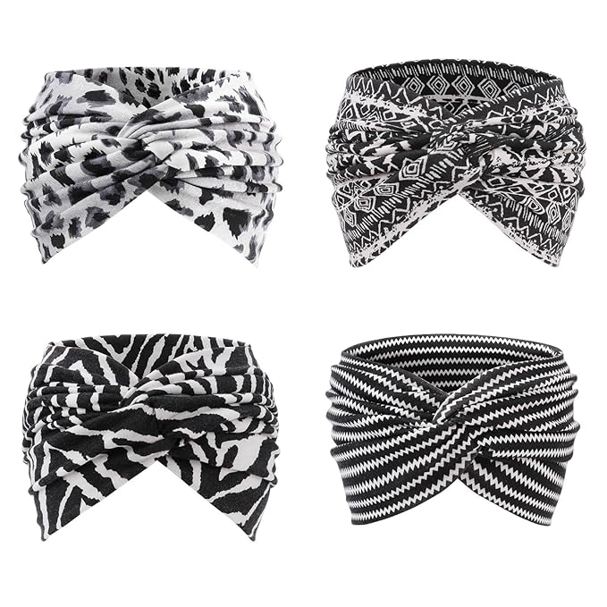 Extra Wide Headbands for Women Large Turban Headband Non Slip Boho Elastic Hairband Hair Twisted Knot Head Bands Accessories