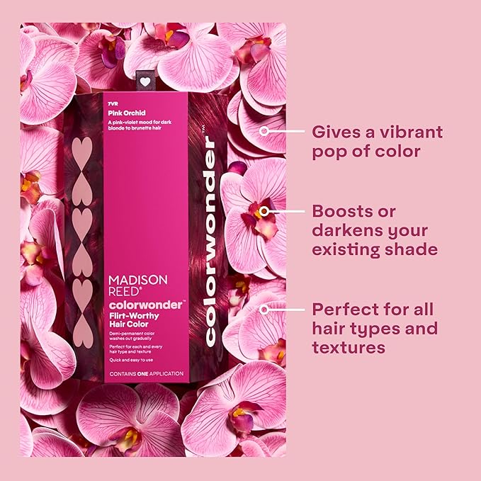 Madison Reed colorwonder Demi-Permanent Hair Color, Effortless At-Home Hair Dye, Ammonia-Free, Cruelty-Free, Pink Orchid (7VR Pink Orchid), Pack of 2