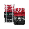 EVITA PERONI 12 Pcs Hair Ties, High Elastic Ponytail Holders, Hair Ties No Damage for Thick Curly Hair Women Men (Blackout Red)