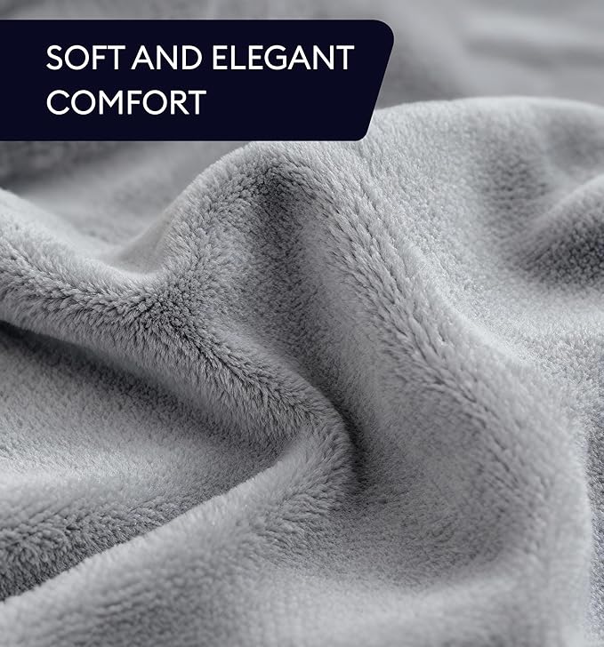 Heated Blanket Electric Throw 50"x60" – Safe Electric Heating Blanket with Auto Shut-Off & Overheat Protection, 10 Heat Settings, Washable Heated Throw for Couch, Bed, Office & Dorm