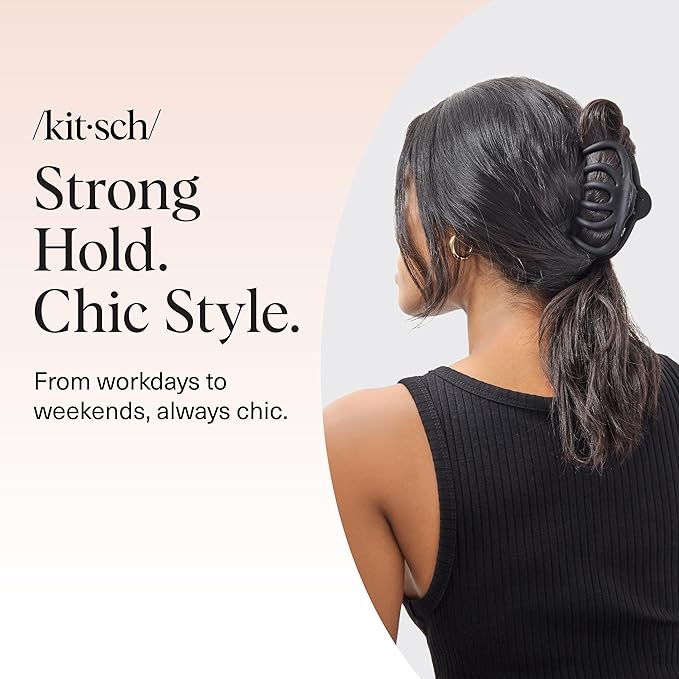 Kitsch Octopus Claw Clips for Women - Cute & Stylish Hair Clips for Everyday Use, Octopus Claw Clip for Thick Hair | Ideal Gifts for Women - Black & Tortoise, 2pcs