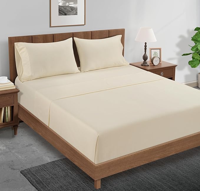 Lane Linen 100% Organic Cotton King Size Pillow Cases Set of 2 (20"x36") - Pillow Cases King Size - Certified Organic Cotton Pillowcases - King Pillow Cases Set of 2 - Soft Pillow Cases - Natural