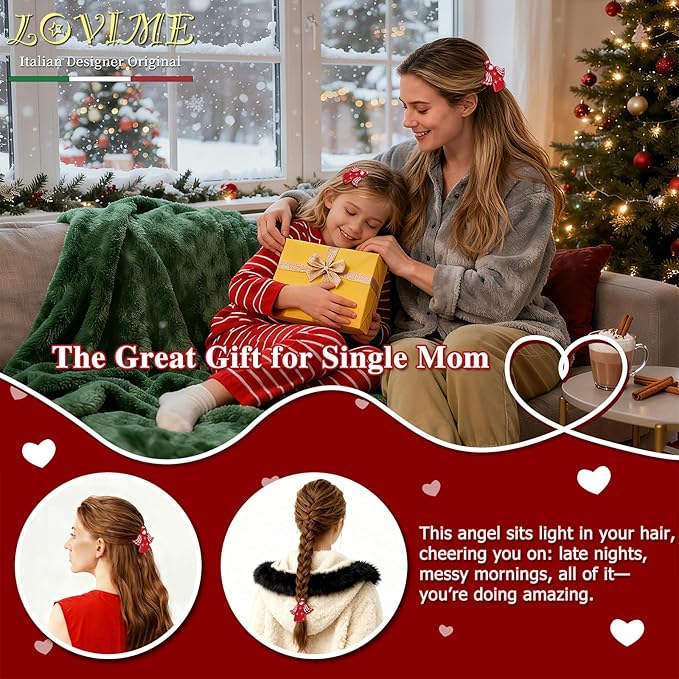Unique Gifts for Single Mom, New Mom Birthday Gifts from Husband Daughter Son Friend, Thanksgiving Inspirational Gifts for Women "Guardian Angel" Hair Clip, Christmas Christian Gifts With Gift Box