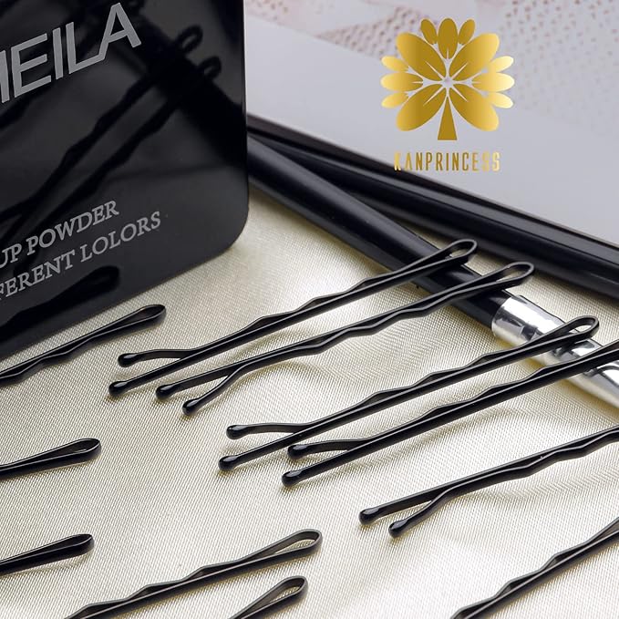 100PCS 2.4Inch Bobby Pins Black,Pain-Free Bobby Pins for All Hair Types,Hair Pins for Women Girls,Hairpins for Buns with Box(Black)