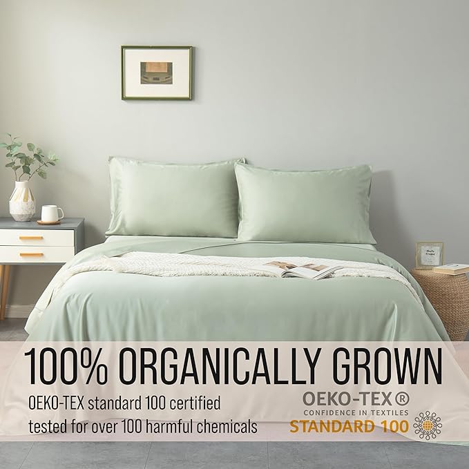 Bella Coterie | Luxury Bamboo Viscose Standard Size Pillowcase Set | 100% Organically Grown | Ultra Soft | Cooling | 2 Pcs [Sea Glass]