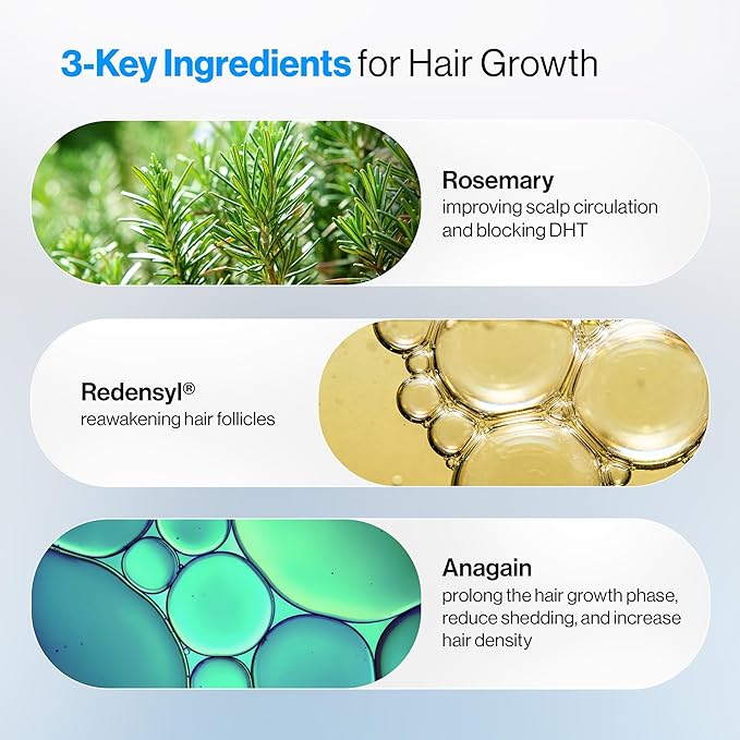 Be Bodywise 3% Redensyl & Rosemary Hair Growth Serum (Roll On) | Pack of 4 |with 2% Anagain | Thicker & Stronger Hair | Prevents Hairfall & Stimulates Hair Follicles | For All Hair Types | 100ml