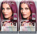 L'Oreal Paris Feria Multi-Faceted Shimmering Permanent Hair Color, 622 Fuchsia-cha, Pack of 2 Hair Dye Kit
