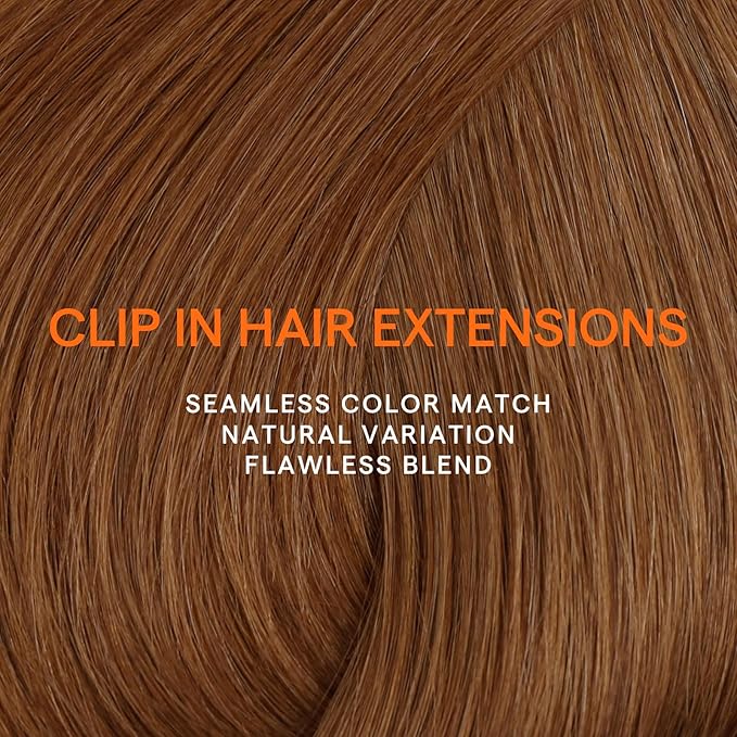 Full Shine Clip on Hair Extensions Human Hair Auburn Short Hair Extensions Clip ins Invisible Triple Weft 10 Inch 95 G 7 Pcs