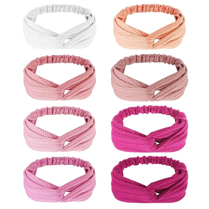 Elastic Knotted Headbands for Women Wheat Pattern Cloth Head Hair Bands for Women's Hair Non Slip Boho Wrap Twisted Hair Accessories