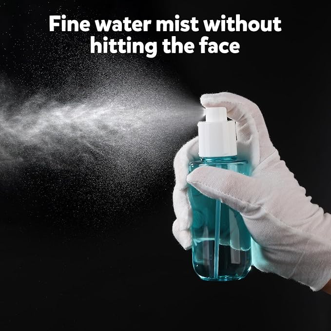 Bynccea Travel Spray Bottle 3.4oz/100ml Plastic Mini Bottle Set - Fine Mist Mini Empty Spray Bottles - Refillable Small Spray Bottles for Cleaning Solutions, Liquid Cosmetics
