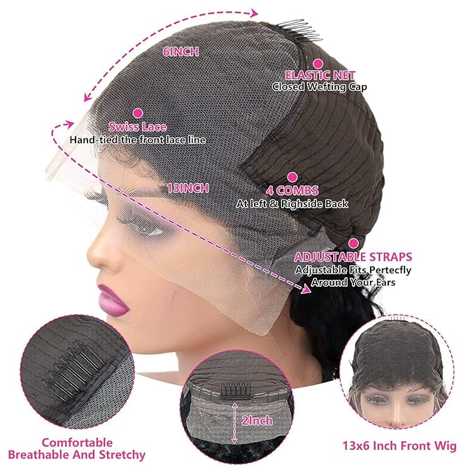 13x6 Straight Lace Front Wigs Human Hair 200 Density HD Lace Front Human Hair Wigs for Black Woman Brazilian Lace Frontal Wigs Pre Plucked 22 Inch