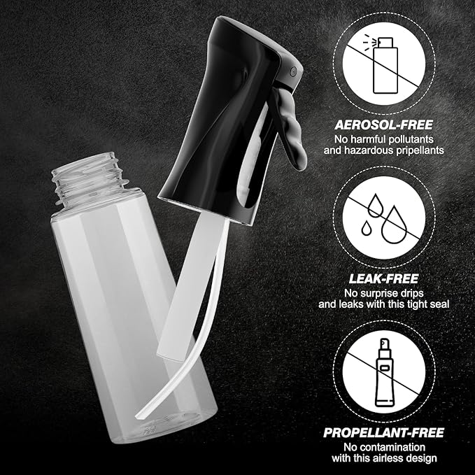 IMPORX Continuous Spray Bottle for Hair (10.1oz/300ml) 2 Pack Home Essentials Spray Bottles For Cleaning Empty Ultra Fine Water Mister Sprayer For Hairstyling Garden Plants Curly Hair Perfume Etc