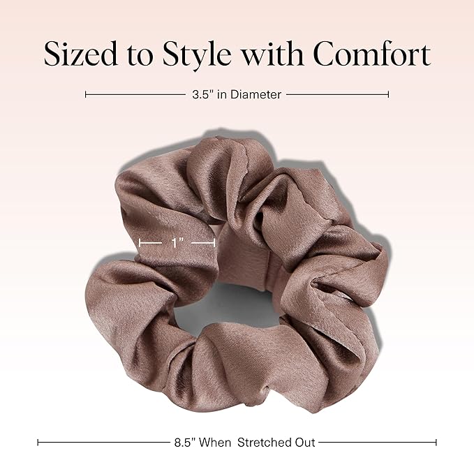 Kitsch Satin Scrunchies for Women - Softer Than Silk Scrunchies | Hair Ties No Damage for Frizz-Free Sleep | Stocking Stuffers for Teen Girls | Ideal Gifts for Women - Cameo, 5pcs