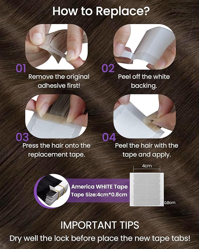 LaaVoo Tape in Hair Extensions Human Hair Medium Brown Hair Extensions Tape in Real Hair Tape on Extension Silky Straight Hair 14inch 40pcs 100g