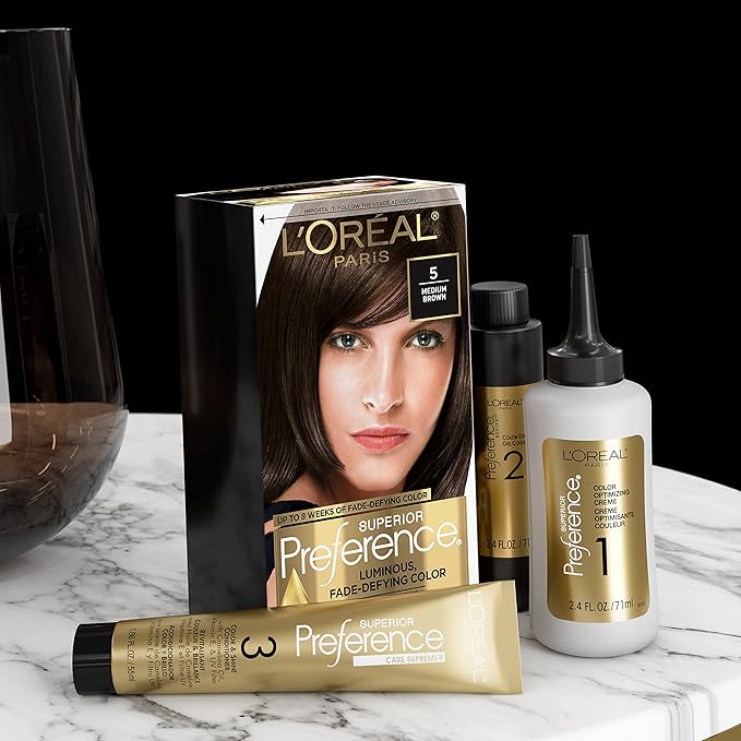 L'Oreal Paris Superior Preference Fade-Defying + Shine Permanent Hair Color, U163 Hi-Lift Golden Brown, Pack of 2, Hair Dye