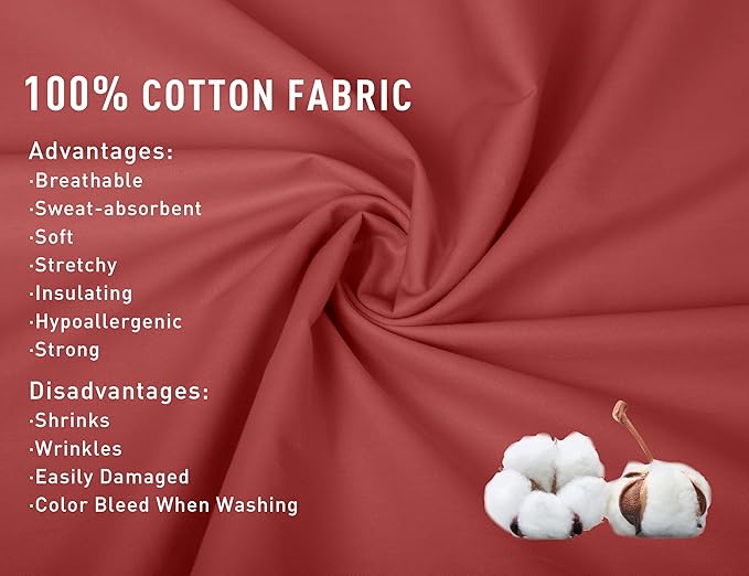 Sunflower Queen Pillowcases Set of 2, 100% Cotton Queen Size Pillow Cases 2, 20×30 inches Jester Red, Soft and Breathable
