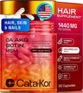 Hair Skin and Nails Supplement with Ca AKG | MSM | Hyaluronic Acid | Biotin | Vitamin C & Vitamin D3 K2 – Supports Radiant Skin, Promotes Shiny Hair & Strong Nails – 90 Capsules (1 Pack)