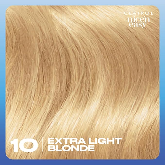 Clairol Nice'n Easy Permanent Hair Dye, 10 Extra Light Blonde Hair Color, Pack of 1